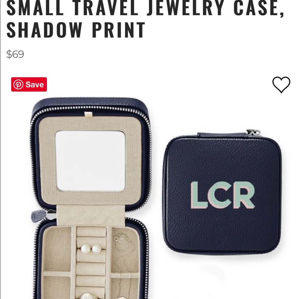 Pottery Barn travel jewelry case